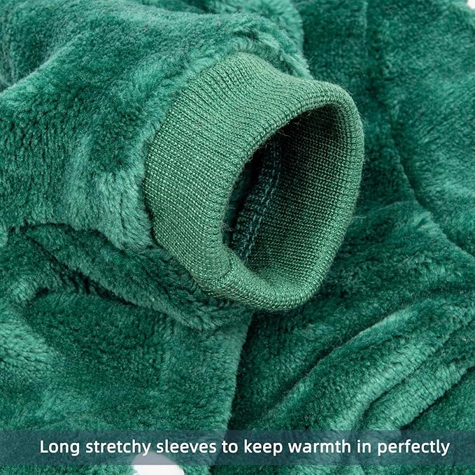FabriCastle Dog Hoodie Sweater for Small Dogs Boy and Girl, Dog Clothes XS XXS Puppy Sweatshirt, Pet Outfit, Cat Clothing Super Soft Warm Snap On Closure (Dark Green, Large)