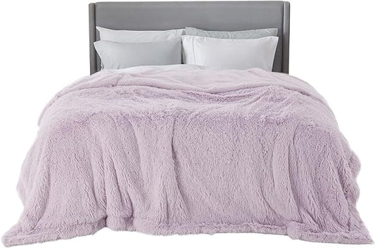 Bedsure GentleSoft Fluffy Lavender Purple King Size Blanket for Bed, Thick Soft Sherpa Faux Fur Fleece Bedding Fuzzy Plush Winter Warm Large King Blanket, Cozy Purple Gifts for Men Women, 108x90