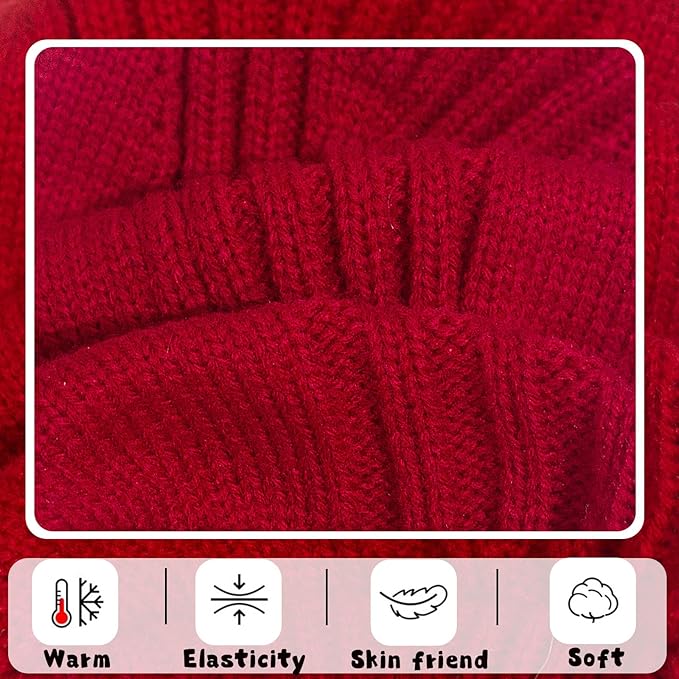 Dog Sweater for Small Dogs Winter Warm Puppy Clothes Turtleneck Pullover Sweater Thick Pet Knitwear for Chihuahua Teacup Dog Yorkie (Wine red, Medium)