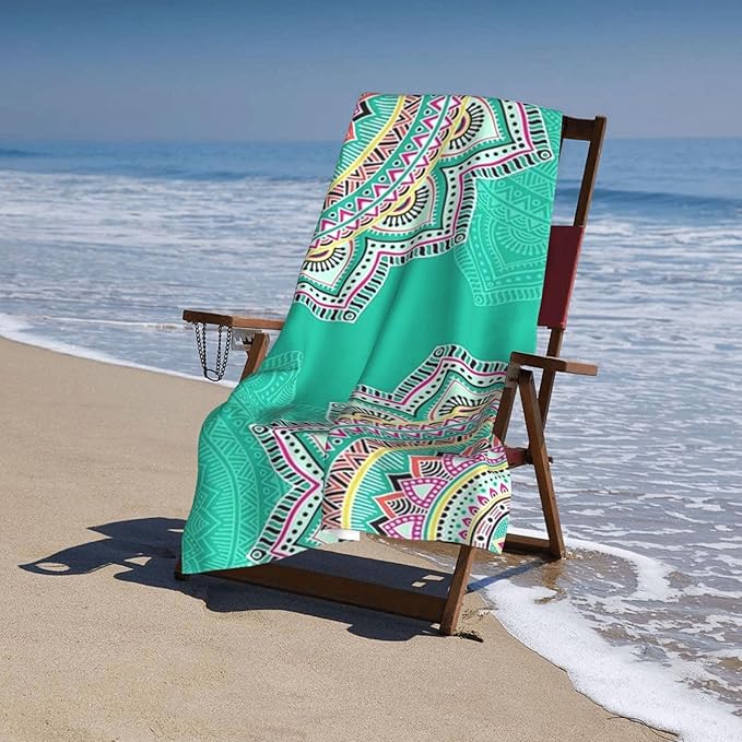 Cute Boho Beach Towel for Women/Adults, Personalized Microfiber Beach Towels Bulk, Quick Dry Beach Towel for Pool, Lightweight Bath Towels Oversized Clearance 30"x 60"