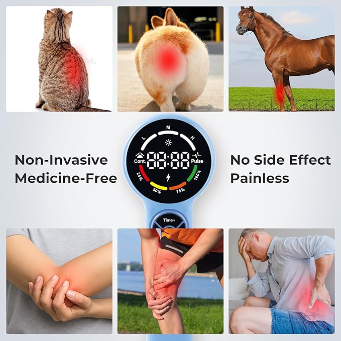 24 Diodes Pet Cold Laser Therapy Device for Dogs, Near Red Light Therapy for Cat Joint, 650nm*16+808nm*8, Muscle Relax and Pain Relief, Horse Infrared Machine at Home Accelerate Healing Equine Hip