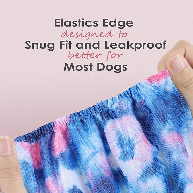 wegreeco Washable Male Dog Belly Band (Stylish Pattern)- Pack of 3 - Washable Male Dog Belly Wrap, Dog Diapers Male (Tie-dye, Sky, Medium)