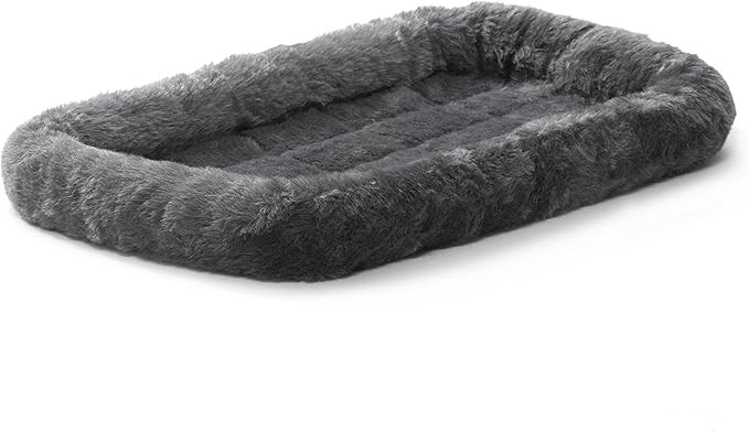 MidWest Homes for Pets QuietTime XS Dog Bed – Gray Faux Fur Bolster, Ultra-Soft and Machine Washable, Fits 22-Inch Crates and Carriers, for Small Dogs and Cats