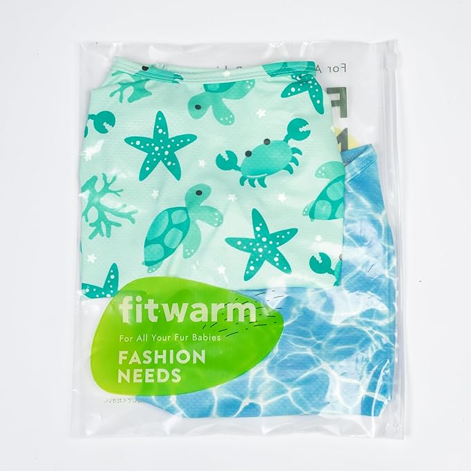 Fitwarm 2 Pack Marine UPF 50+ UV Sun Protection Dog Shirt, Lightweight Cooling Vest, Quick Dry Summer Clothes for Small Dogs Boy Girl, Pet Outfit, Sky Blue, Mint Green, XS