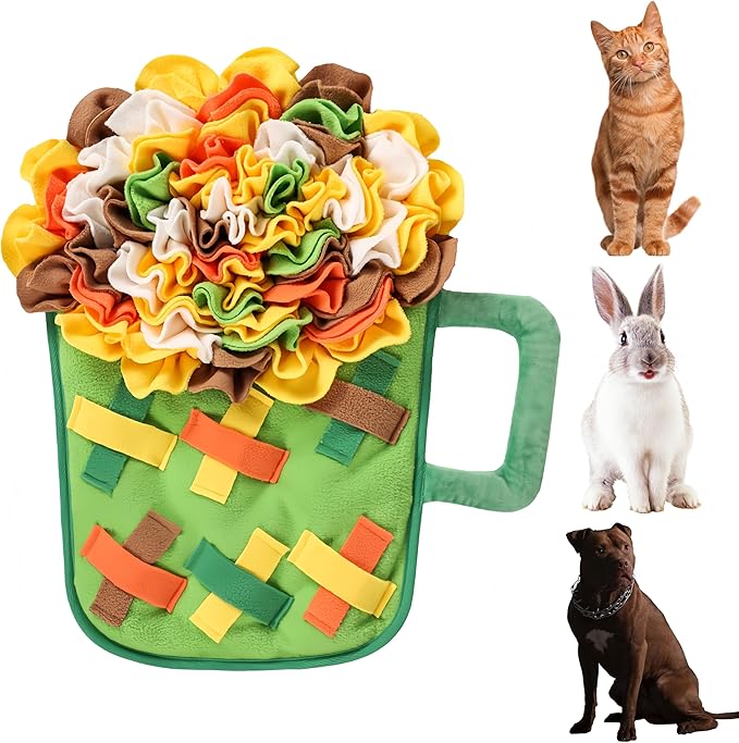 Snuffle Mat for Dogs & Puppies, Interactive Dog Puzzle Toys for Boredom & Anxiety Relief, Washable Slow Feeder Dog Bowl Mat, Non-Slip Foraging Enrichment Training Pad for All Breeds, 20.47“x18.11"