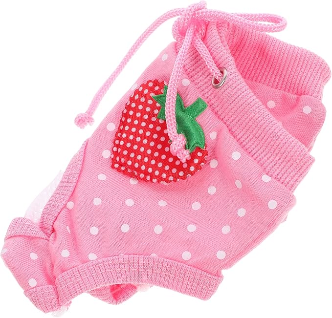 Milisten Pet Diaper Sanitary Physiological Pants for Male Dogs Washable Strawberry Pink Prevents Unwanted Mating Protects Home from Urine and Stains