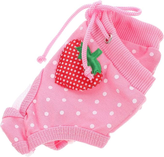 Milisten Pet Diaper Sanitary Physiological Pants for Male Dogs Washable Strawberry Pink Prevents Unwanted Mating Protects Home from Urine and Stains