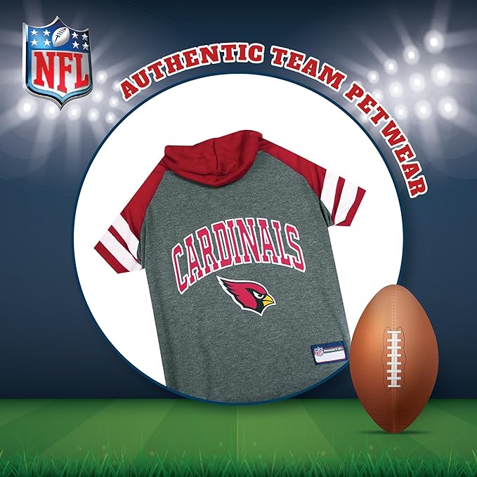 Pets First NFL Arizona Cardinals Hoodie for Cats, Medium, Official Licenced Sporty Pet Shirt