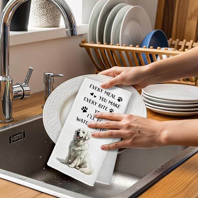 Great Pyrenees Gifts Dog Kitchen Towels, Gifts for Great Pyrenees Lovers Women Hand Towel, Every Meal You Make Funny Decorative Tea Dish Towels for Kitchens, Dog Kitchen Decor, 16x24in