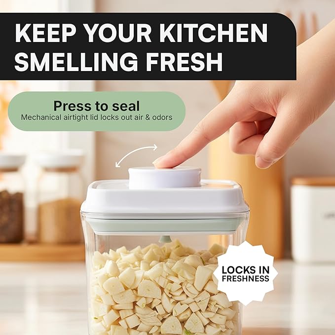 Bop Top Airtight Food Storage Containers with Lid 28 oz | Kitchen Canister Sets | Air Tight Pantry Container | Pop Top Dry Food Storage Containers for Snacks, Sugar, Flour, Baking, Cereal, Pasta