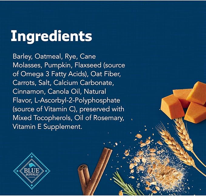 Blue Buffalo Health Bars Crunchy Dog Biscuits,Oven-Baked with Natural Ingredients,Pumpkin & Cinnamon,16-oz Bag,(Pack of 4)
