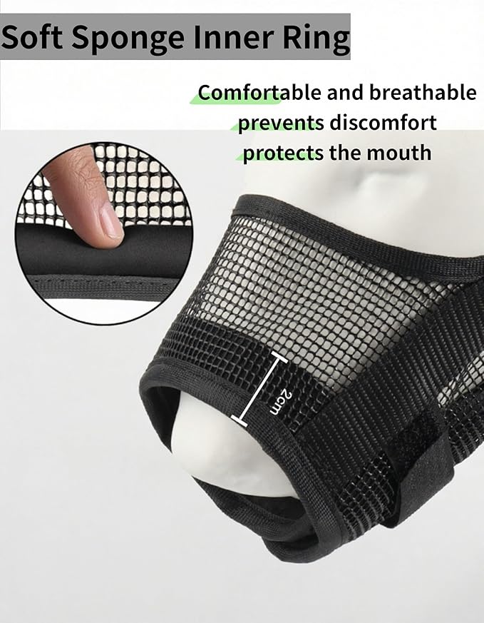2 Pack Dog Muzzle, Soft Nylon Air Mesh Breathable Pet Safety Muzzle with Nose Protection for Medium Large Dogs, Helps Prevent Biting Barking Chewing