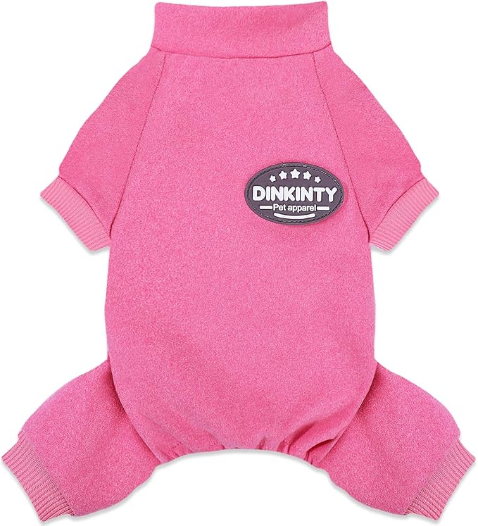 Dog Sweater for Small Dogs Winter Dog Pajamas Warm Soft Puppy Pjs Stretchy Jumpsuit Doggie Pet Clothes Outfits XXS~L (Rose, Medium)
