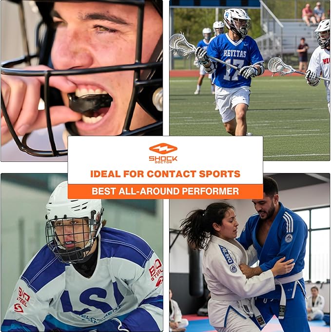 Shock Doctor Nano Double Mouthguard, Protects Upper and Lower Teeth, Youth & Adult available