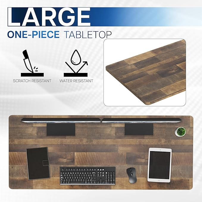 VIVO Reclaimed Wood 60 x 24 inch Universal Solid One-Piece Table Top for Standard and Sit to Stand Height Adjustable Home and Office Desk Frames, DESK-TOP60P