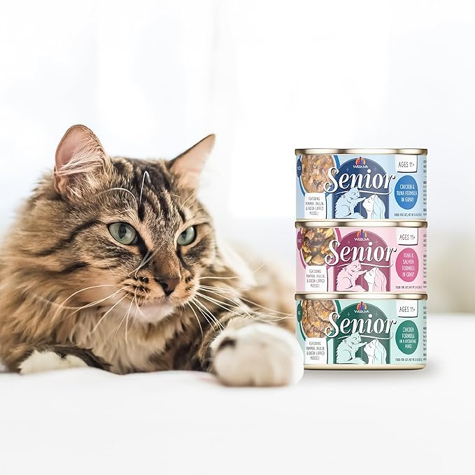 Weruva Senior Cat Food, Chicken in a Hydrating Purée, 5.5oz Can, Pack of 8