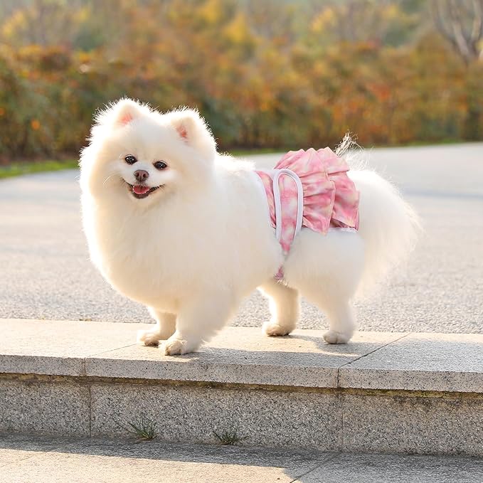 Reusable Dog Diapers Female 3 Pack Doggie Diapers for Period Heat Incontinence Puppy Training (X-Small, Watercolor)