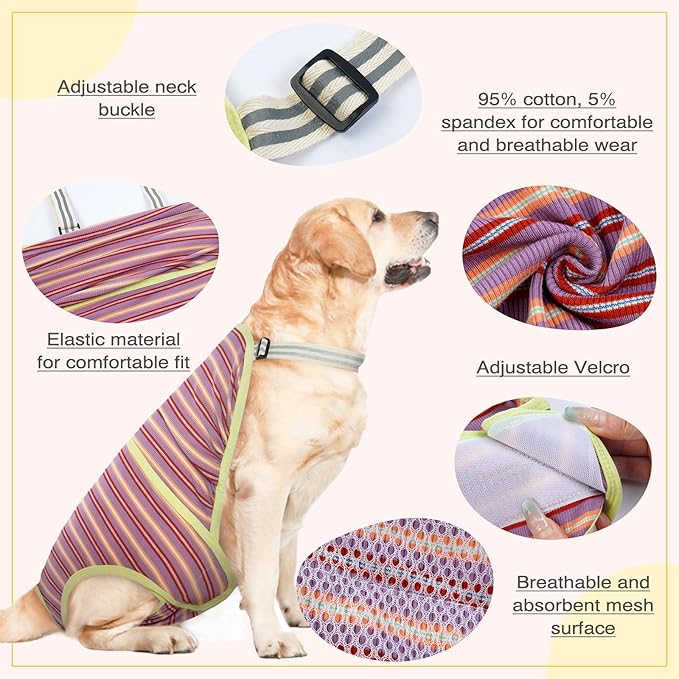 Female Dog Diapers for Heat, Washable Onesie Sanitary Pantie with Adjustable Suspender Washable, Reusable Dog Period Panties Doggie Diapers for Medium Dogs, S
