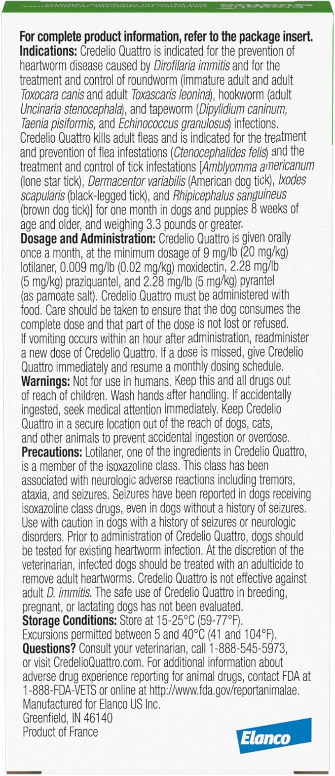 Credelio Quattro Dog Flea & Tick Treatment + Heartworm & Parasite Protection, 25.1-50 lbs (1 Chewable Tablet)