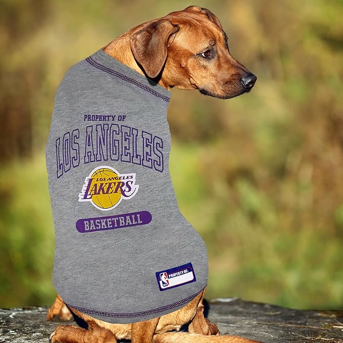 Pets First NBA PET TEE Shirt Los Angeles Lakers Basketball Team Dog Shirt, Size X-Large. Soft Breathable Stretchable Washable Pet T-Shirt XL. Cool, Fashionable Pet Shirt for LA Lakers Basketball Fans