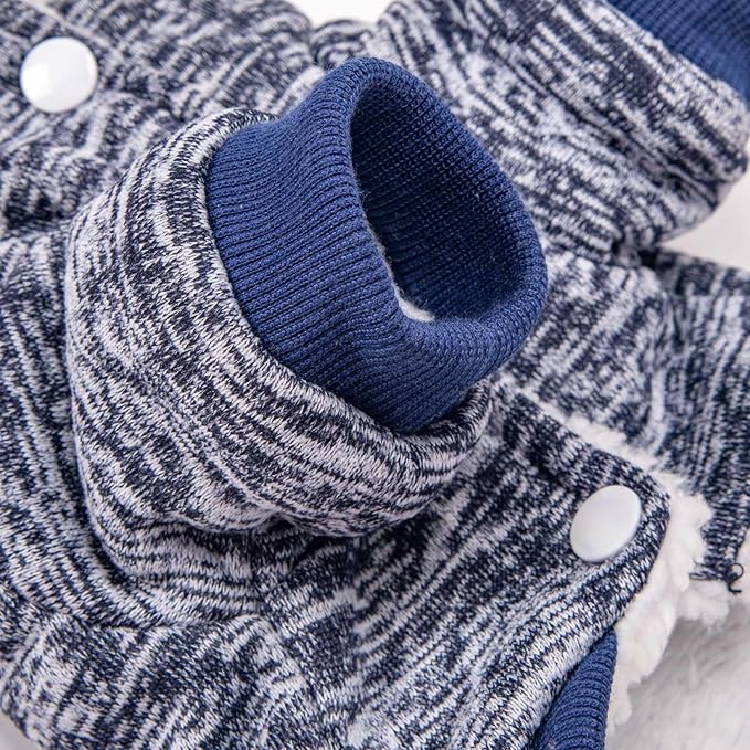Dog Sweater, Dog Sweaters for Small Dogs, 2, 3 Pack Warm Soft Pet Clothes for Puppy, Medium Large Cat, Dogs Girl or Boy, Dog Shirt for Winter Christmas (Coat Grey+Navy, XX-Small)