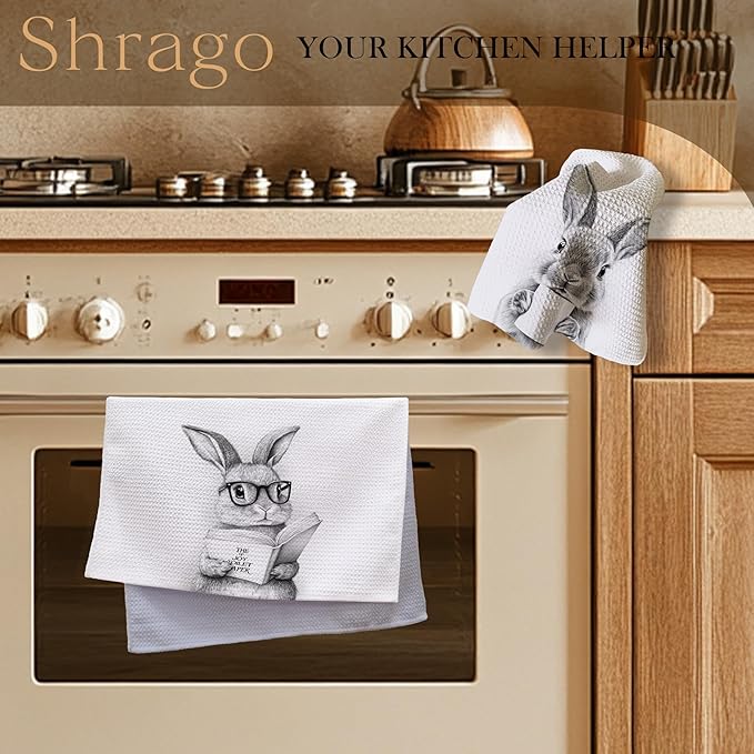 Funny Bunny Bathroom Hand Towels, Kids Bathroom Decor, Gifts for Bunny Lovers Hand Towels for Kids Bath Room Washroom, Animal Lovers Gifts, 16x24 Inch Set of 2
