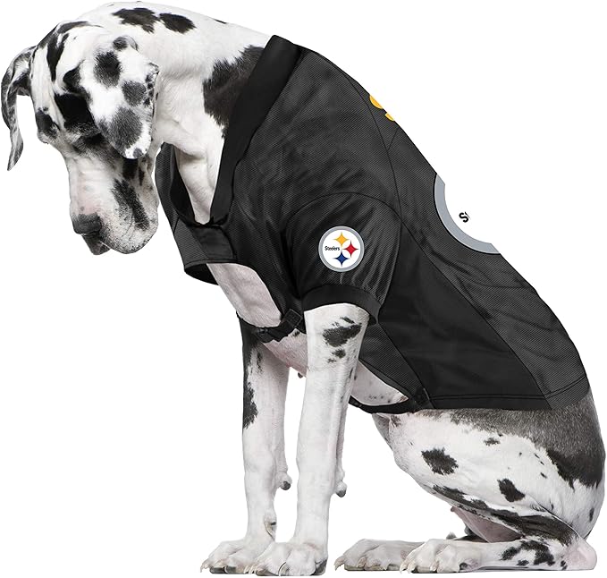 Littlearth NFL Pittsburgh Steelers Stretch Pet Jersey, Team Color, Big Dog