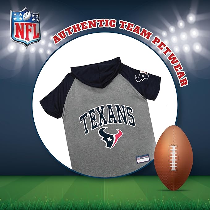 Pets First NFL Houston Texans Hoodie for Dogs & Cats. | NFL Football Licensed Dog Hoody Tee Shirt, Medium| Sports Hoody T-Shirt for Pets | Licensed Sporty Dog Shirt