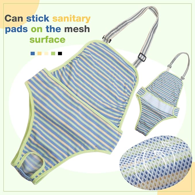 Dog Diapers Female,Female Dog Diapers for Heat Large Dogs, Washable Onesie Sanitary Pantie with Adjustable Suspender Washable, Reusable Period Panties Doggie Diaper, L