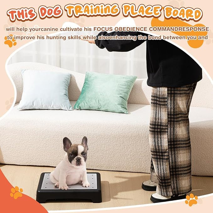 Chunful 2 Pcs Dog Training Platform Dog Place Board with Non-Skid Surface, Portable Agility Platform, Puppy Training Stand Equipment Suitable for Small, Medium Dogs (Not for Large Dog)