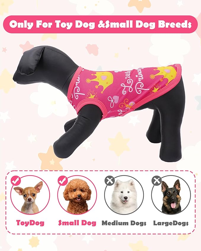 PET SHOW 4 Pack Dog Shirts for Small Doggies Female Tank Top Tee Red Pink T-Shirts Pets Sleeveless Vest Cats Kittens Girl Puppy Clothes (Small)