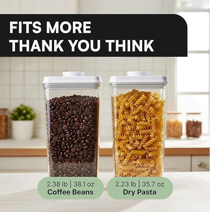Bop Top Airtight Food Storage Containers with Lid 108 oz | Kitchen Canister Sets | Air Tight Pantry Container | Pop Top Dry Food Storage Containers for Snacks, Sugar, Flour, Baking, Cereal, Pasta