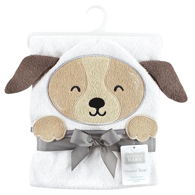 Hudson Baby Unisex Baby Cotton Animal Face Hooded Towel, Astronaut Dog, One Size