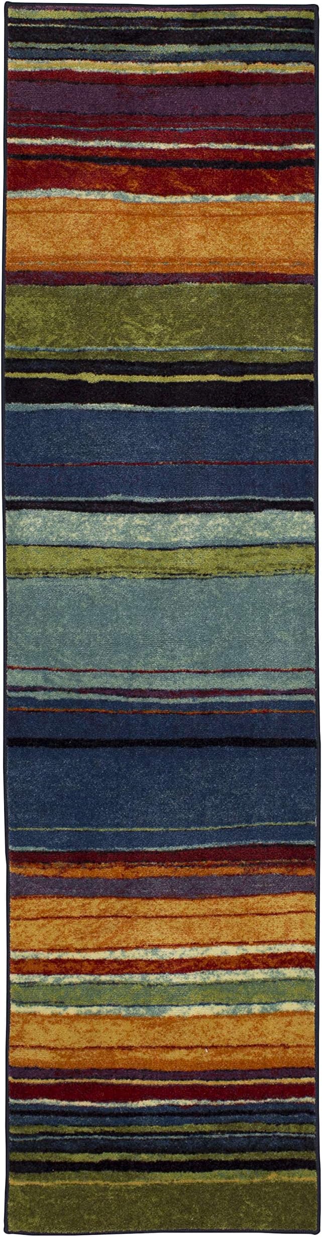 Mohawk Home Rainbow Stripe 2' x 8' Area Rug - Multicolor - Perfect for Living Room, Dining Room, Office