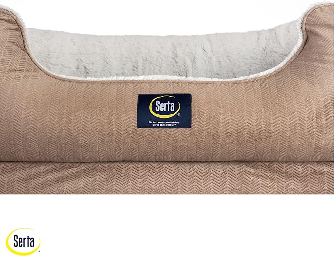 Serta Orthopedic Cuddler Dog Bed for Pets – Chocolate Brown (Large)