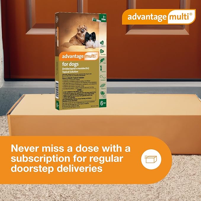 Advantage Multi Topical Solution for Dogs 6 Doses, 3-9 lbs (Green)