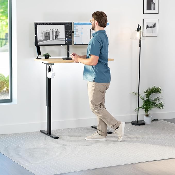 VIVO Light Wood 43 x 24 inch Universal Solid One-Piece Table Top for Standard and Sit to Stand Height Adjustable Home and Office Desk Frames, DESK-TOP43C
