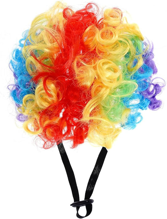 1pcs Funny Pets Wigs for Dog, Funny Rainbow Curly Dog Wig Adjustable Pet Wigs for Halloween Pet Cat Decoration Accessories for Halloween, Christmas, Parties Cosplay