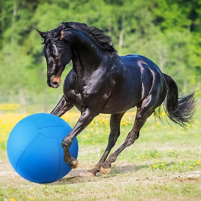 Herding Ball for Dogs and Horses, 18" Jolly Ball for Dogs, Dog Herding Balls for Australian Shepherd Collie, Durable Bite-Resistant with Reinforced Stitching, Medium Dog Toys Gifts for Dogs- Blue