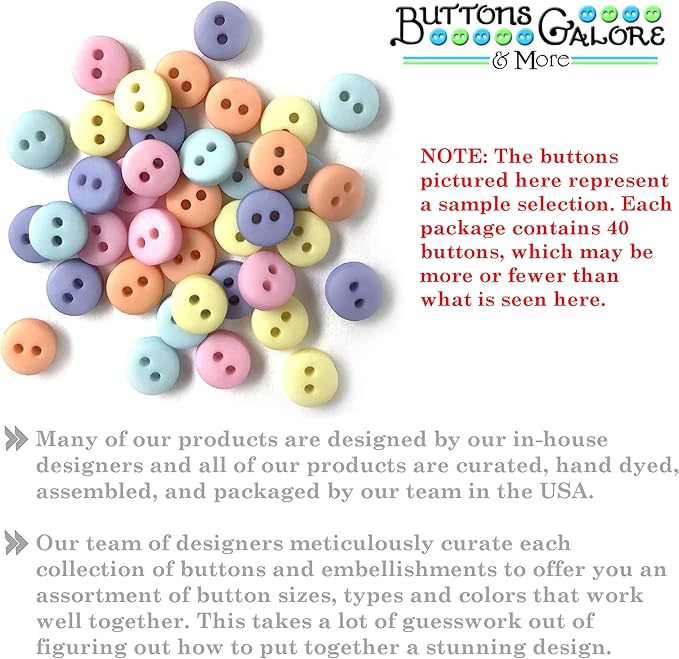 Buttons Galore and More Tiny & Micro Collection – Extensive Selection of Tiny & Micro Novelty Buttons for DIY Crafts, Scrapbooking, Sewing, Cardmaking, and other Art & Creative Projects – 35 Pcs
