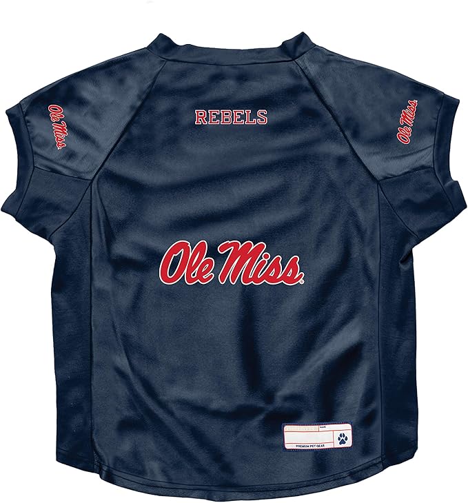 Littlearth NCAA Mississippi Ole Miss Rebels Stretch Pet Jersey, Team Color, Big Dog