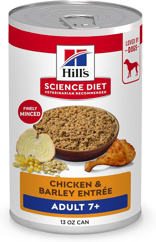 Hill's Science Diet Adult 7+ Wet Dog Food, Chicken & Barley, 13 oz. Cans, 12-Pack