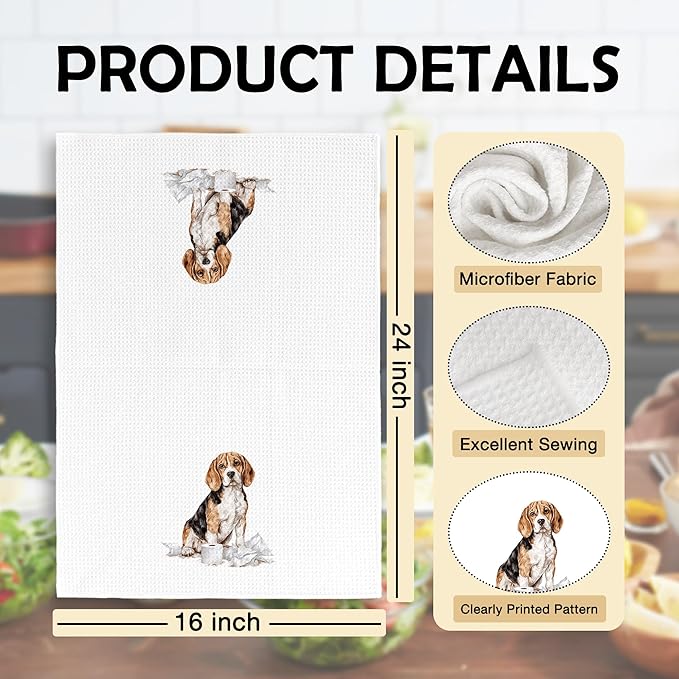 Funny Beagle Gifts Bathroom Hand Towels, Dog Bathroom Decor, Gifts for Beagle Lovers Dish Tea Towels, Kids Bath Room Washroom Toilet Decorative Hand Towel 16x24 Inch