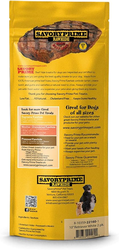 Savory Prime 2-Pack Retriever Roll, 10-Inch, 22160, All Breed Sizes