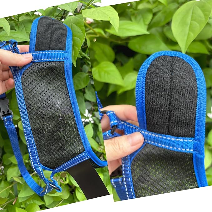 New 2025 Dog Muzzle for Small Dogs, Soft Material with Reflective & Adjustable Strap, Breathable Mouth Guard for Biting Chewing Grooming, Allow Panting Drinking, Prevent Biting (Blue, XL Size)