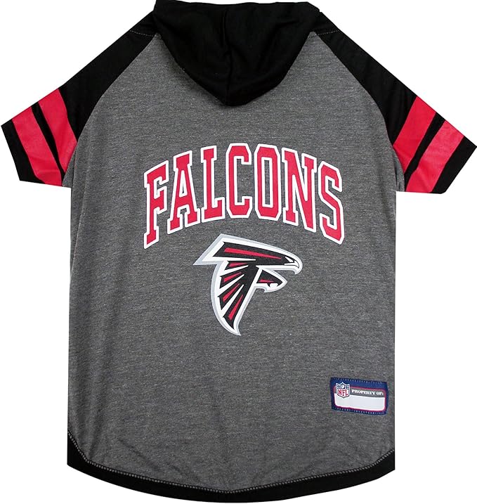 Pets First NFL Atlanta Falcons Hoodie for Dogs & Cats. NFL Football Licensed Dog Hoody Tee Shirt, Large. Sports Hoody T-Shirt for Pets. Licensed Sporty Dog Shirt (ATL-4044-LG)