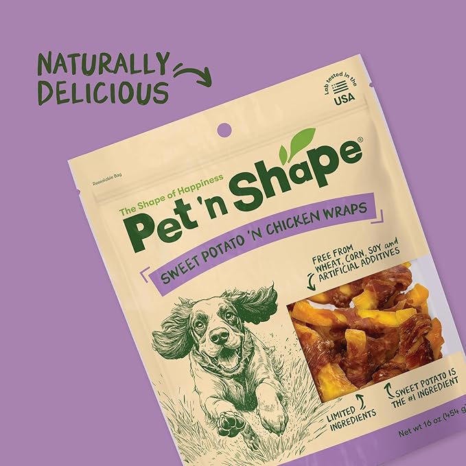Pet 'n Shape Sweet Potato Chews Jerky Dog Treats - 1 Pound
