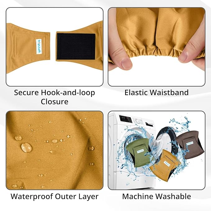 Paw Legend Washable Dogs Diapers Male Dog Belly Bands for Male Dogs Diapers Reusable Puppy & Doggie Diapers Male (3 Pack, X-Large)