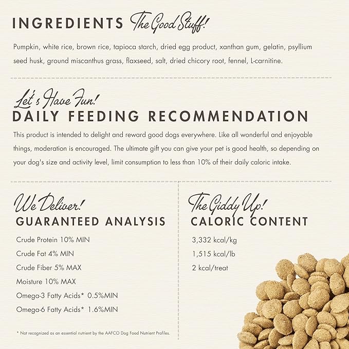 Fromm Family Nutritionals Digestive Functional Dog Treats - Premium Dog Treats to Support Digestive Issues, Upset Stomachs, & Diarrhea - Contains Pumpkin - Pack of (3) 6 oz Bags
