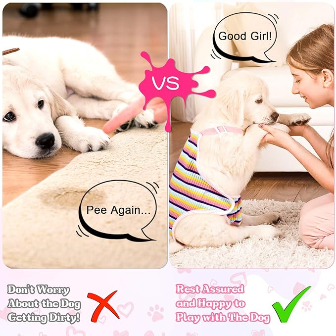 Nuanchu 3 Pcs Female Dog Diaper Sanitary Panties with Adjustable Suspender, Washable Reusable Doggie Diapers for Small Medium Large Dog in Heat Period Menstrual Pet Cats Ducks(Cute Pattern,XL)